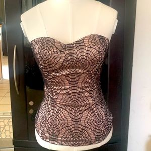 Beautiful Pink and black lace bustier.